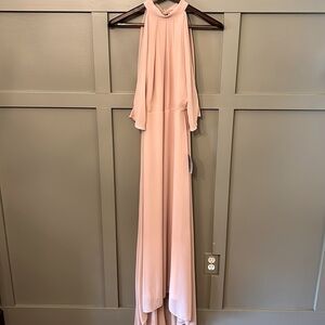 LULU'S Loving Moment Blush Cold-Shoulder Cutout Halter Maxi Dress SIze Small NWT